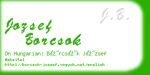jozsef borcsok business card